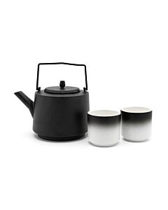 Set Hubei 1,2L noir avec 2 mugs