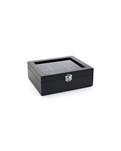 Coffret à thé bambou 6 comp. fenêtre noir