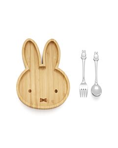 Assiette en bambou Miffy + 2 couverts