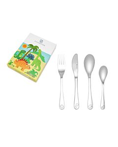 Couvert enfant 4 pcs Dinosaures acier inox