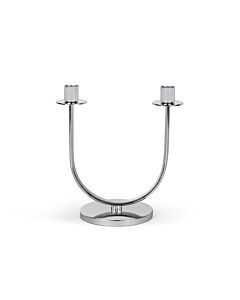 Bougeoir Elana à 2 branches couleur argent