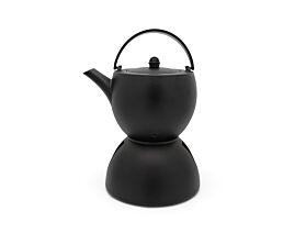 Ensemble de thé Sencha 1,2L fonte noir avec réchaud