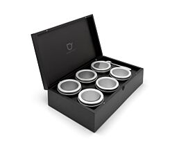 Coffret à thé + 6 boîtes + cuillère noir