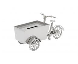 Tirelire Vélo cargo couleur argent