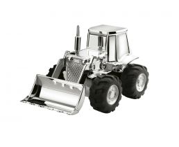 Tirelire Tracteur 14x8x9cm couleur argent