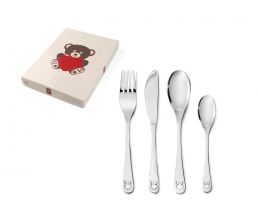 Couvert enfant 4 pcs Ours avec Coeur
