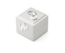 Boîte à bagues de mariage embleme arg/laq