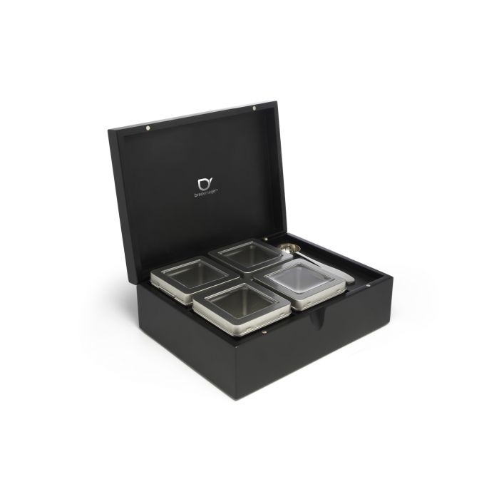 Coffret à thé noir + 4 boîtes + cuillère